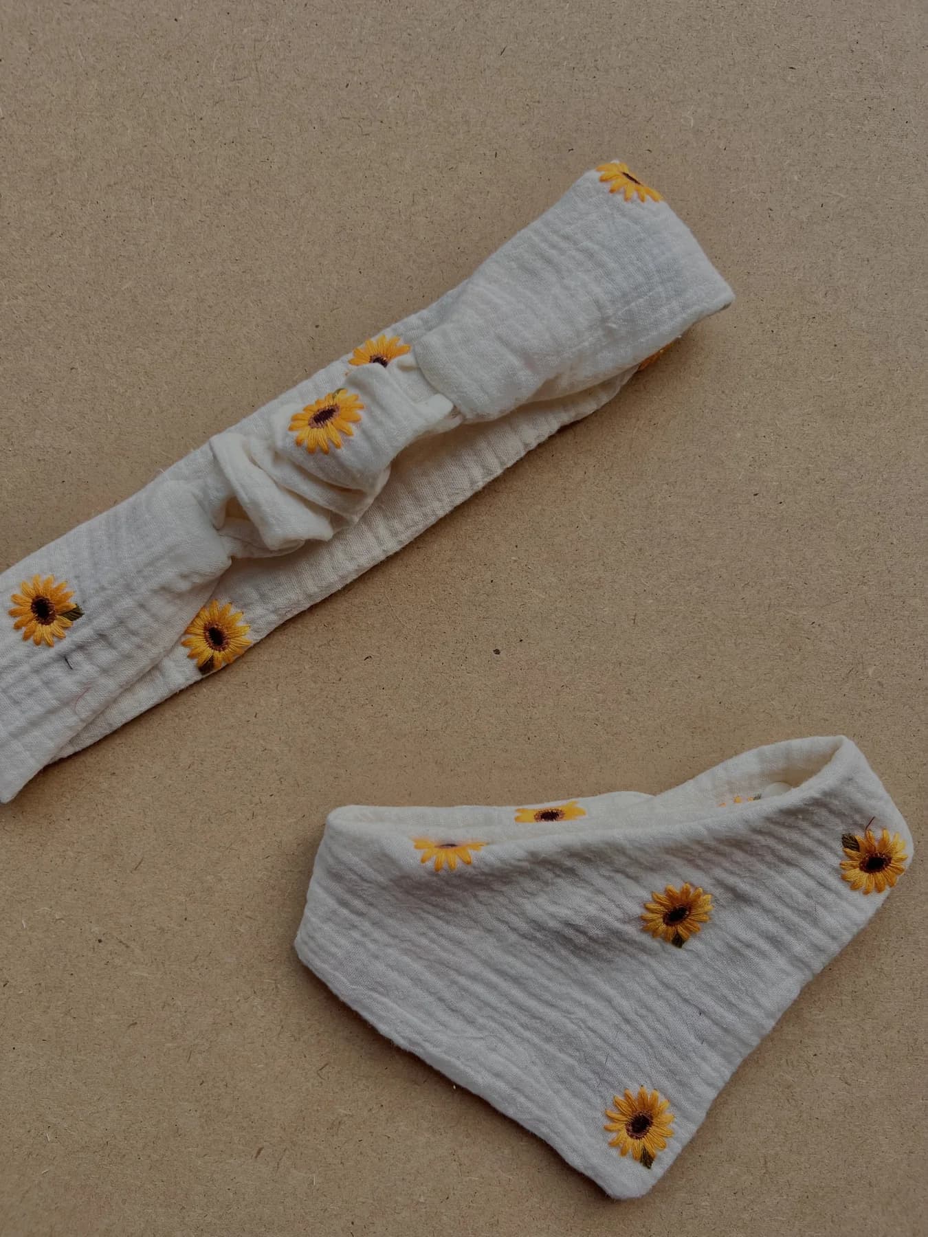 Gaze tournesol, Bandeau + bandana Atelier Louise