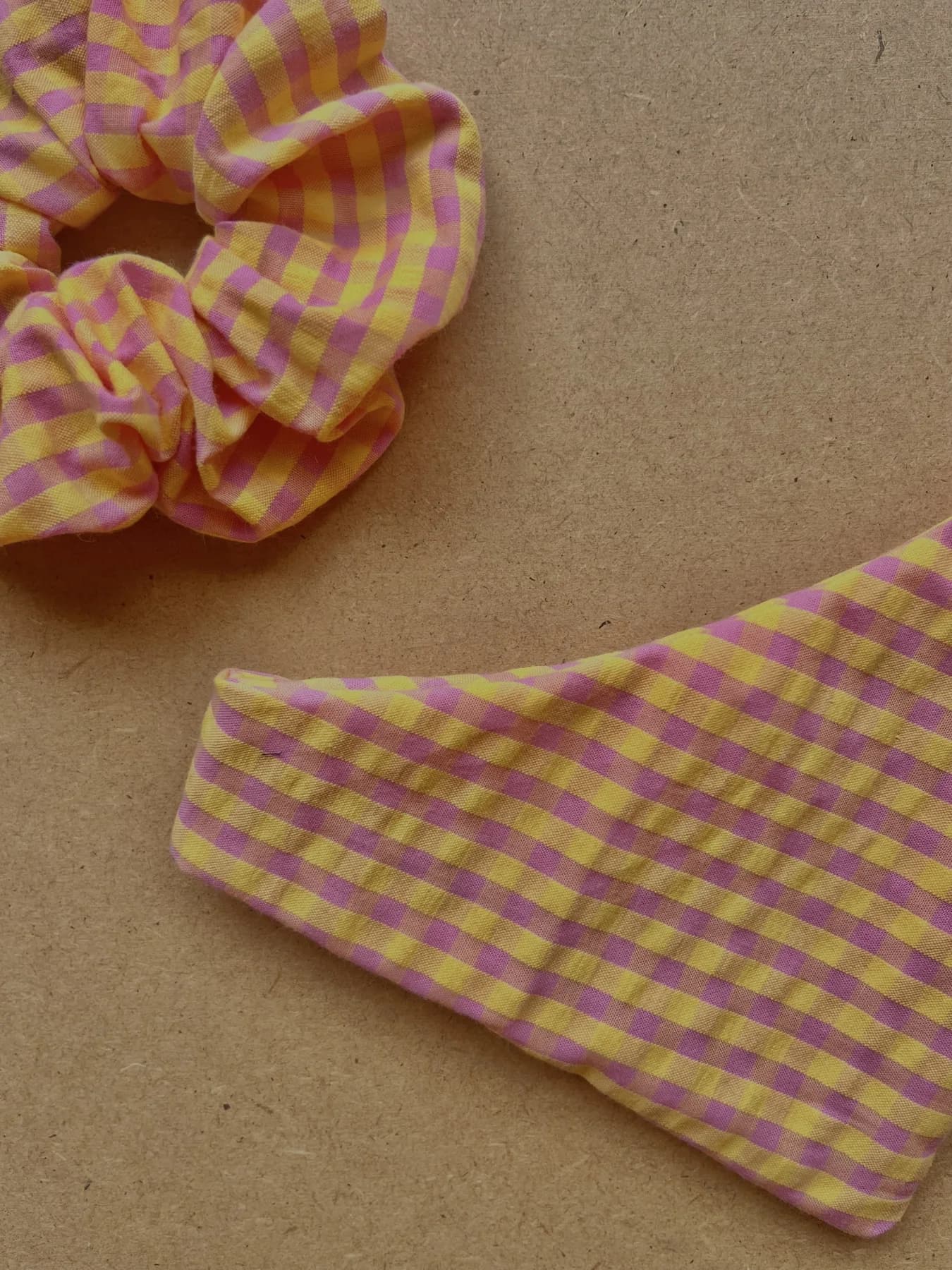 Vichy pétale, Chouchou en coton Atelier Louise